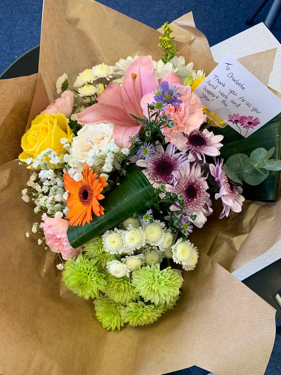 CStaffordEP's tweet photo. An emotional day saying goodbye to my lovely SENCo cluster group, who surprised me with a farewell lunch and flowers 🥺. A special end to a very lovely final placement year 🥰 https://t.co/cLSdnJCrJR