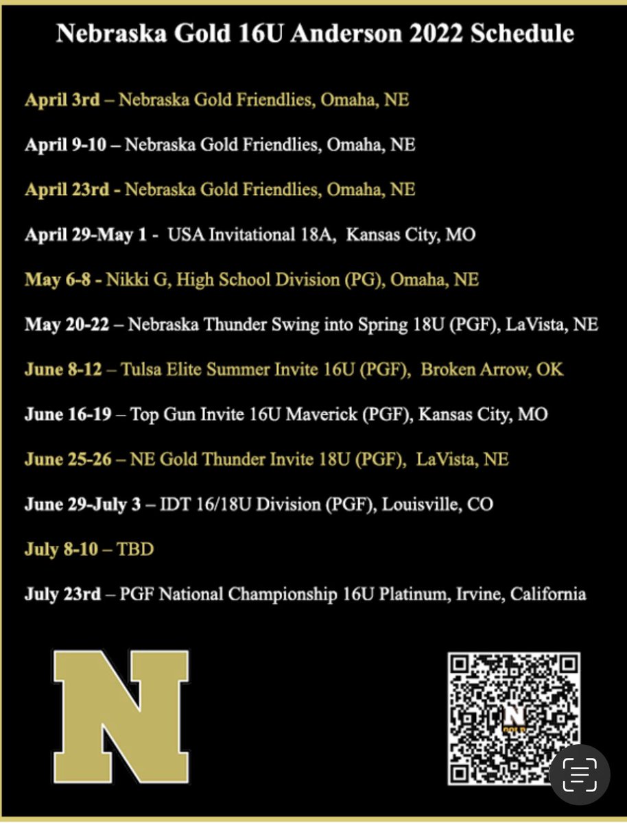 Nebraska Gold 18U Anderson tweet media