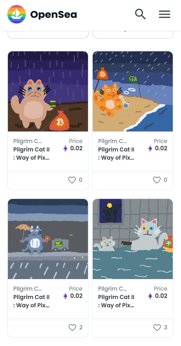 Pilgrim Cat [ 🐱Update🇹🇭 ](Opensea.io)
Pilgrim Cat II : Way of Pixel Life.
Price 0.02 ETH on Polygon 
900x900 (GIF)
Pilgrim Cat #4 (1/1)
Link:opensea.io/collection/pil…
#NFTTHAILAND #NFTThaicommunity #OpenSeaNFT #NFTpolygon #PolygonNFT #NFTcollections #pixelart