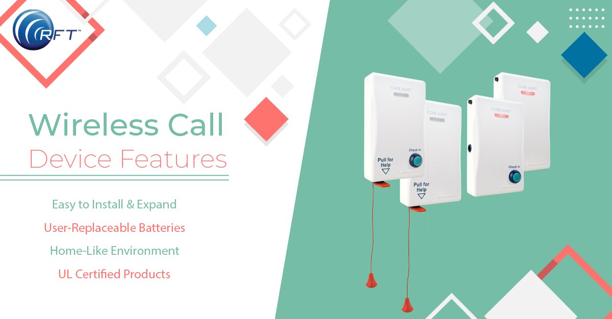RFTWI's tweet image. RFT’s CODE ALERT Nurse Call Solutions offers wireless nurse call devices that are mounted on a wall close to a resident. When activated, care staff are alerted to the resident’s location, thereby improving staff efficiency.
#RFTechnologies #CodeAlert #NurseCall #LifeSafety