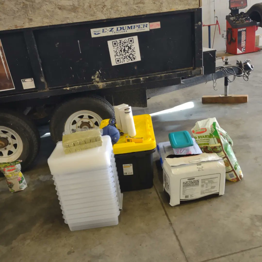 Mrs. Whiting is at summer conference today!  This morning she is making potting soil for blueberries.