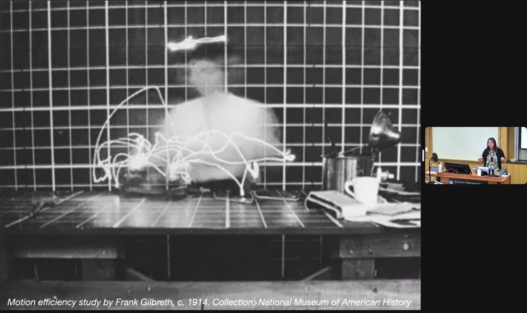 drmaxlwilson's tweet photo. @wendyju @CHIWORKsymp Wendy says she wants to start with acknowledging the Human Factors roots in HCI, but also that lots of people dont come to HCI from that origin. She's starting with an example from Gilbreth 1914 study of motion efficiency. #chiwork22 https://t.co/wtEgQqwc96