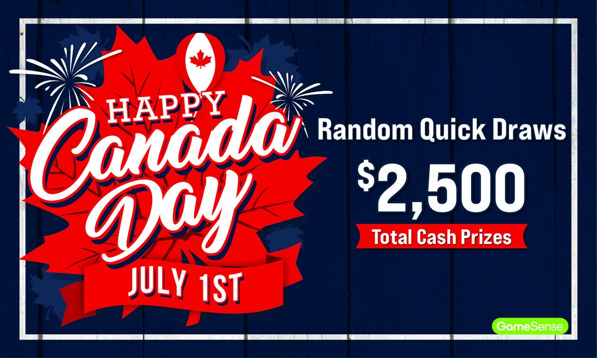 Join us for Canada Day celebrations tomorrow 🇨🇦 💥We'll be giving away $2,500 in cash prizes to our lucky quick draw winners.