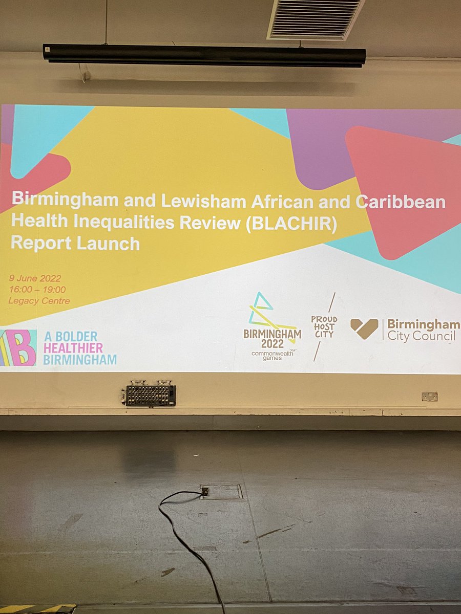 Delighted to be attending the launch of the Birmingham and Lewisham African Caribbean Health Inequalities Review #BLACHIR