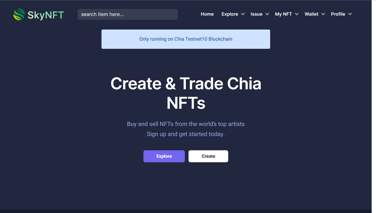 SkyNFTorg's tweet image. Come with SkyNFT to buy and sell #Chia #NFTs from the world’s top artists.