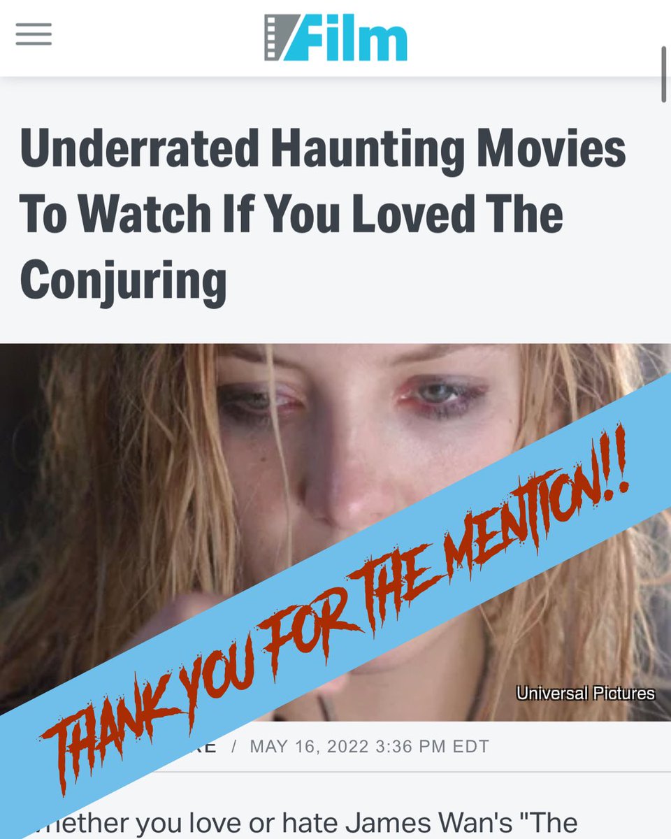 Thank you <a href="/slashfilm/">/Film</a> and <a href="/cass__clarke/">Cass Clarke (They/Them)🏳️‍🌈</a> for the mention! 
“…there's a handful of inventive practical effect scenes [in Curse of Aurore] with ghouls that are far more unsettling than some of the cinematic ghost reveals in "The Conjuring." slashfilm.com/864850/underra…