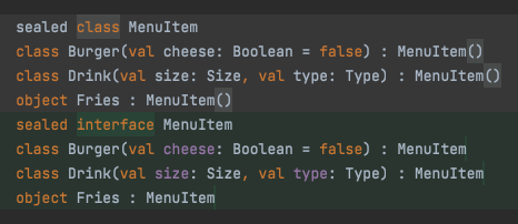 zsmb13's tweet photo. Are you using sealed classes that don't store any properties themselves? Consider making them sealed interfaces instead! https://t.co/uI2P8nZ4uy