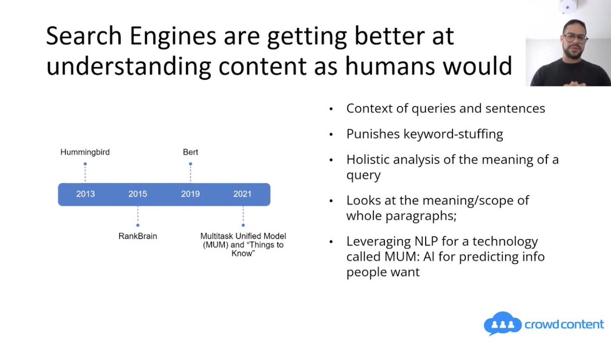 MarketMuseCo's tweet photo. @carlosjosemeza1 showing the importance of shaping your content around people ✍️ 👨👩👦
“Search engines are getting better at how humans communicate…before it was about writing for the algorithm, and now it is all about writing for humans” @crowdcontent #CSCLIVE #contentmarketing https://t.co/nhusfzEIe6