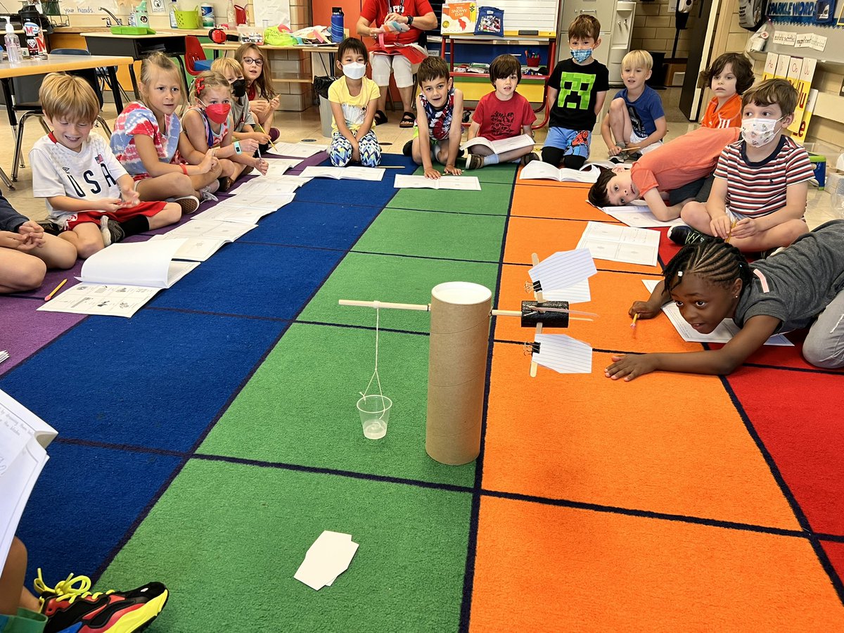 Finished up our <a href="/BCPSSci/">BCPS Science Office</a> unit on Pushes and Pulls today! After several attempts and improvements, we successfully pulled the cup of water up using our windmill! <a href="/missyfanshaw/">Missy Fanshaw</a> <a href="/BaltCoPS/">Baltimore County Public Schools</a> #kindergarten