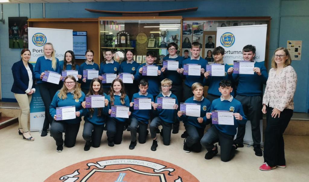 portumnacommsch's tweet photo. 1st year students recently participated in the #Futurewize programme run by Junior Achievement Ireland. They learned about careers in areas such as Aeronautical Engineering, Nutrition and Forensics. These budding scientists have a bright future ahead of them @JA_Irl @scienceirel https://t.co/G2cJdeYl5M