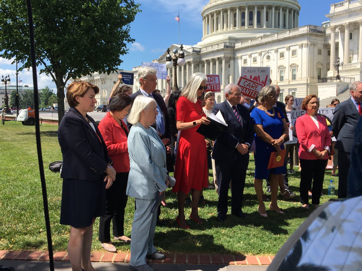 Senators speak at Capitol in support of #child care funding desperately needed by working moms and families. @ coalitionHN