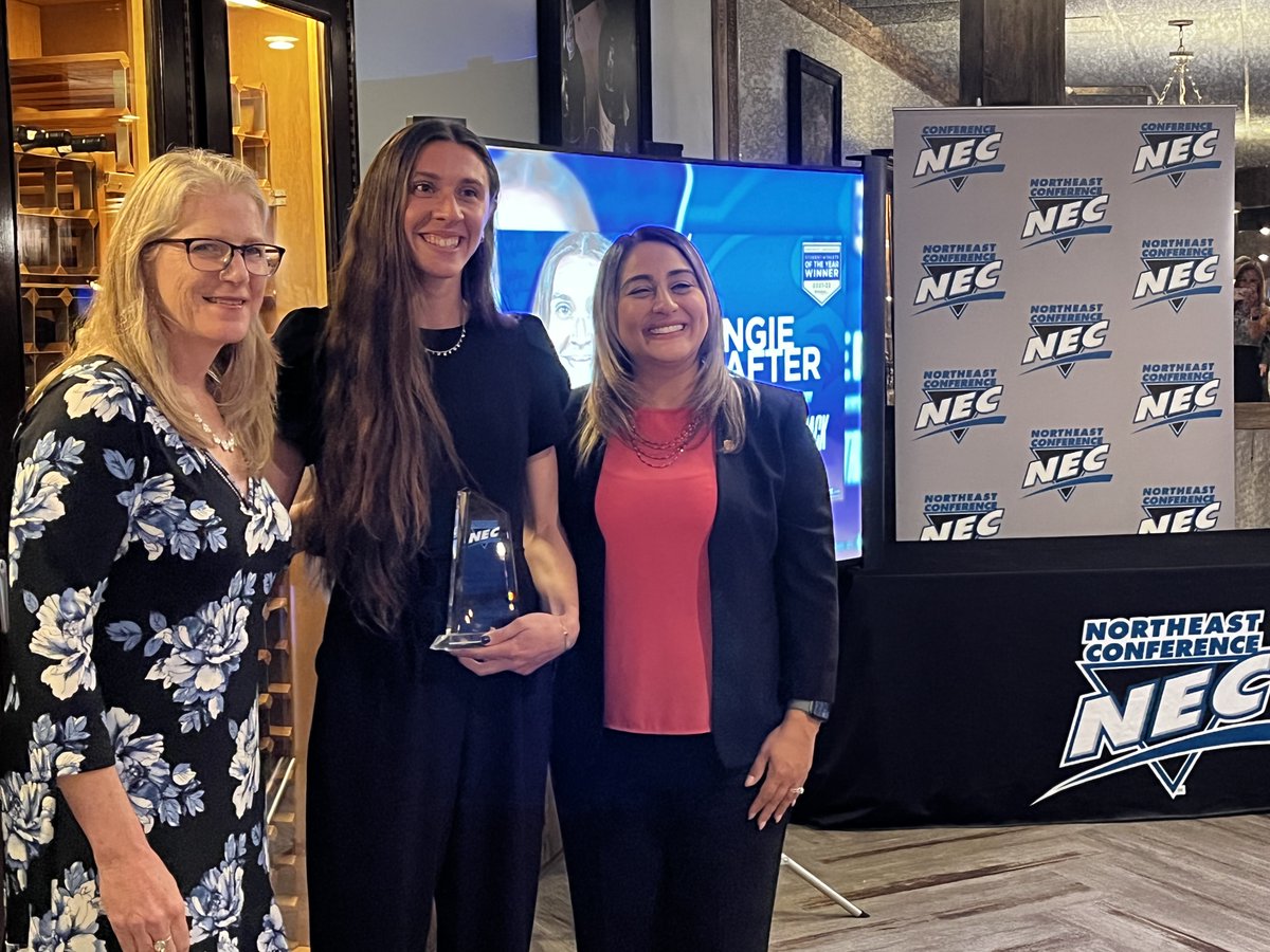 NECsports's tweet photo. Angie Rafter ran circles on the track, in the classroom and in the community to also earn the prestigious 2021-22 NEC Female Team Student-Athlete of the Year Award (presented by @ProvidentBank).🏆

#OverallExcellence https://t.co/f9xdrmGE4h