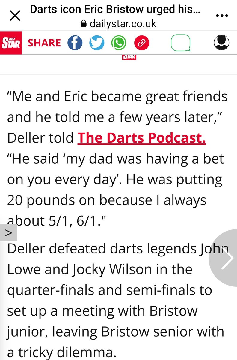 TheDartsPod's tweet photo. We got a mention on the Daily Star about some comments during the Keith Deller podcast! How cool! 😎🎯 https://t.co/XsCQ962rUj