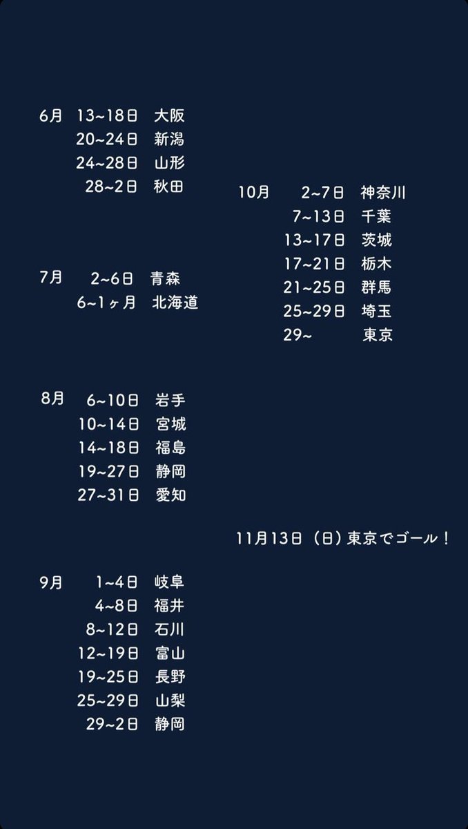 tabi__koi's tweet photo. 日本一周これからの予定！🌟 https://t.co/zMVt6JqDK5