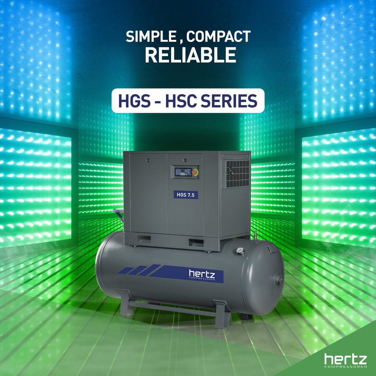 HGS-HSC Series, simple, reliable and compact design. Easy to maintenance and durable. 

#hertzkompressoren #aircompressor #tools #compressor #industrial #screwtypecompressor #reciprocatingcompressor #sustainability #productivity #rotary #engineering #technology