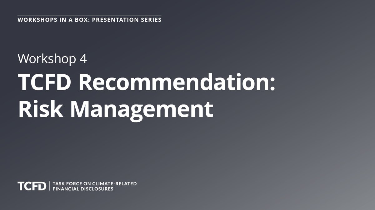 In our latest Workshop in a Box, we describe the Risk Management recommendation and considerations for companies in disclosing the processes by which they identify, assess, and manage their climate-related risks. Learn more: assets.bbhub.io/company/sites/…