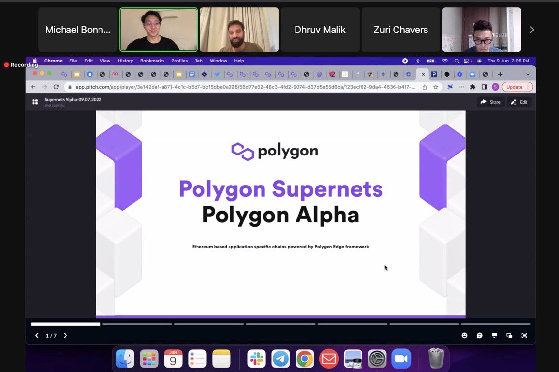 codebymdb's tweet photo. Happy #PolygonAlpha Thursday! Learning a lot about @0xPolygon SuperNets with a group of #polygonadvocates https://t.co/zvseDkuShq