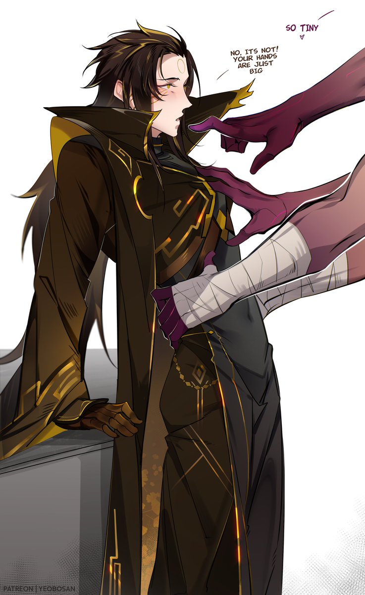 crycry84488's tweet image. Bosacius x Menogias (electro x geo yakshas)
Menogias like his Lord - tiny waist 
#原神