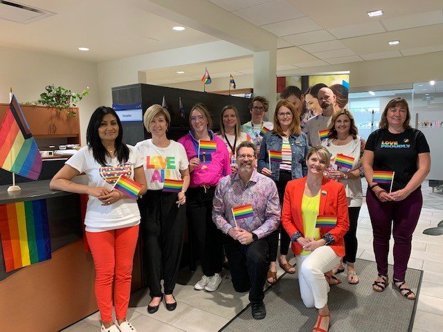 SturgeonSchools's tweet photo. It’s Pride Week! Yesterday at Central Office we proudly put on our rainbow colours to celebrate the diversity within our division, and to show support for our 2SLGBTQ+ community. Our division is committed to continuously fostering an environment in which all students 🏳️‍🌈 https://t.co/HcmZKpry3y