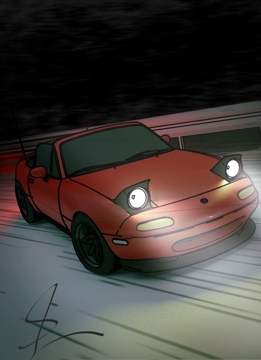 Attempted a Initial D styled art for practise today.