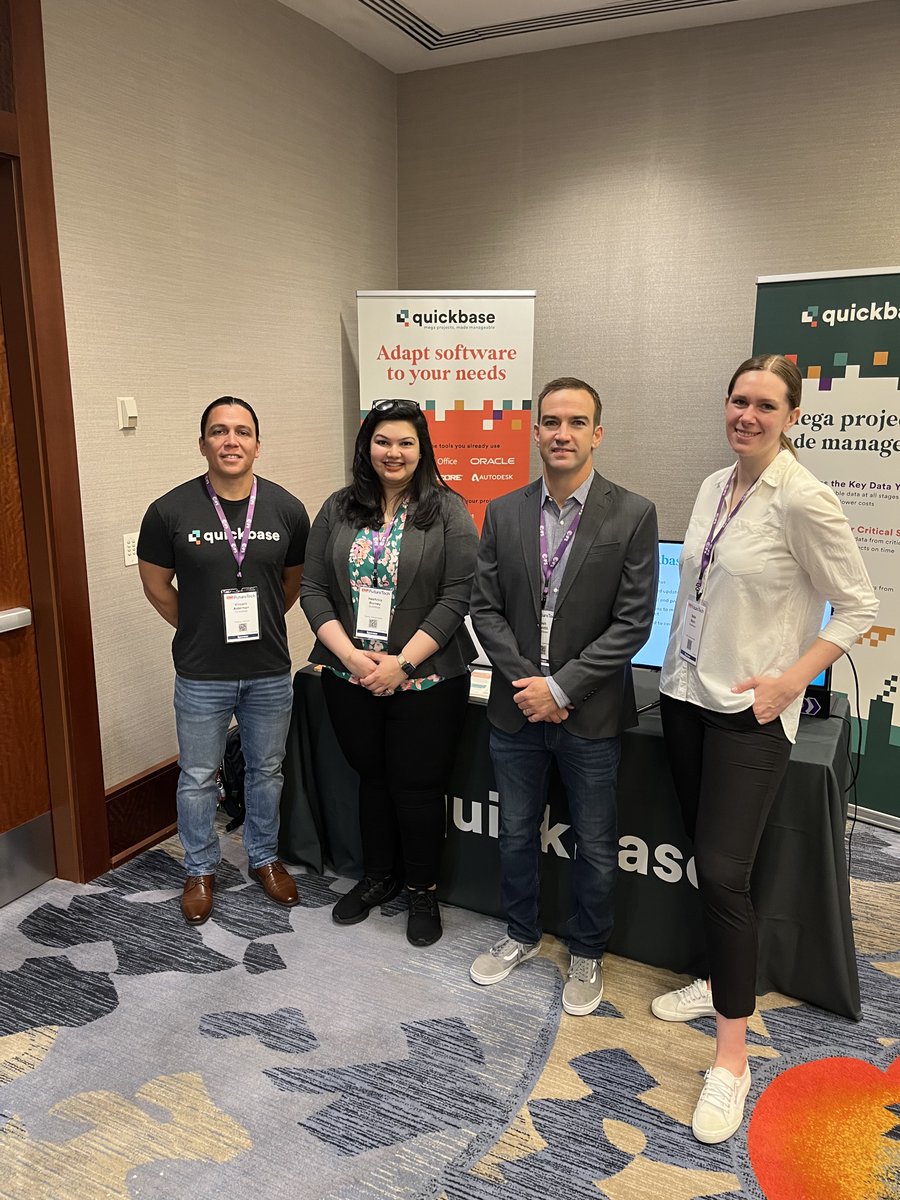 Quickbase's tweet image. We are so excited to be at #ENRFutureTech. Stop by Booth 18 to talk with the Quickbase team, see a custom demo and understand how no-code can help you overcome your biggest construction challenges.