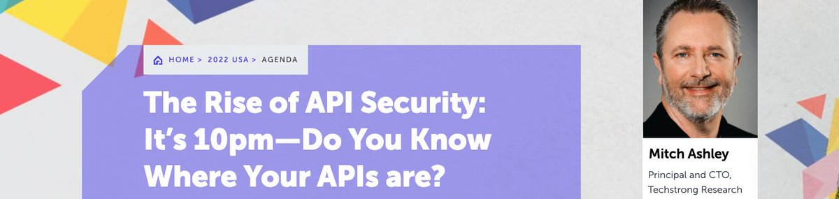 Hey San Fran! Are you still attending #RSAC2022? Be sure to check out Mitchell Ashley's session "The Rise of API Security" TODAY! Join us in room Moscone South 215 at 1pm PT.