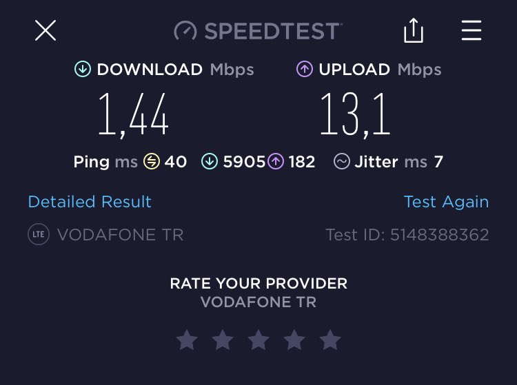 viantan's tweet photo. @VodafoneDestek Altınordu/Ordu Anemon vericinizin download ve upload test verileri aşağıdaki gibi. İlgilenip destek verir misiniz? https://t.co/4KGrJxNoMt