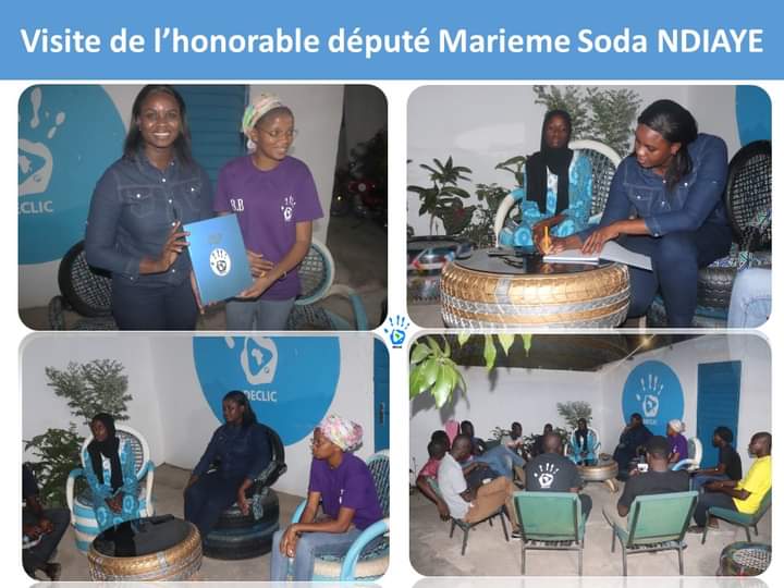 DECLICsud's tweet photo. Hier mercredi 08 juin 2022. Declic a reçu la visite de l'Honorable Député Mariéme SODA NDIAYE , à l'occasion de sa tournée de sensibilisation contre la Covid-19 avec son équipe REVOCAP. #citoyennetéjeunesse #citoyennetéactive #REVOCAP #declicsud #Mariemesoda_sn https://t.co/uLC0dJsXnY