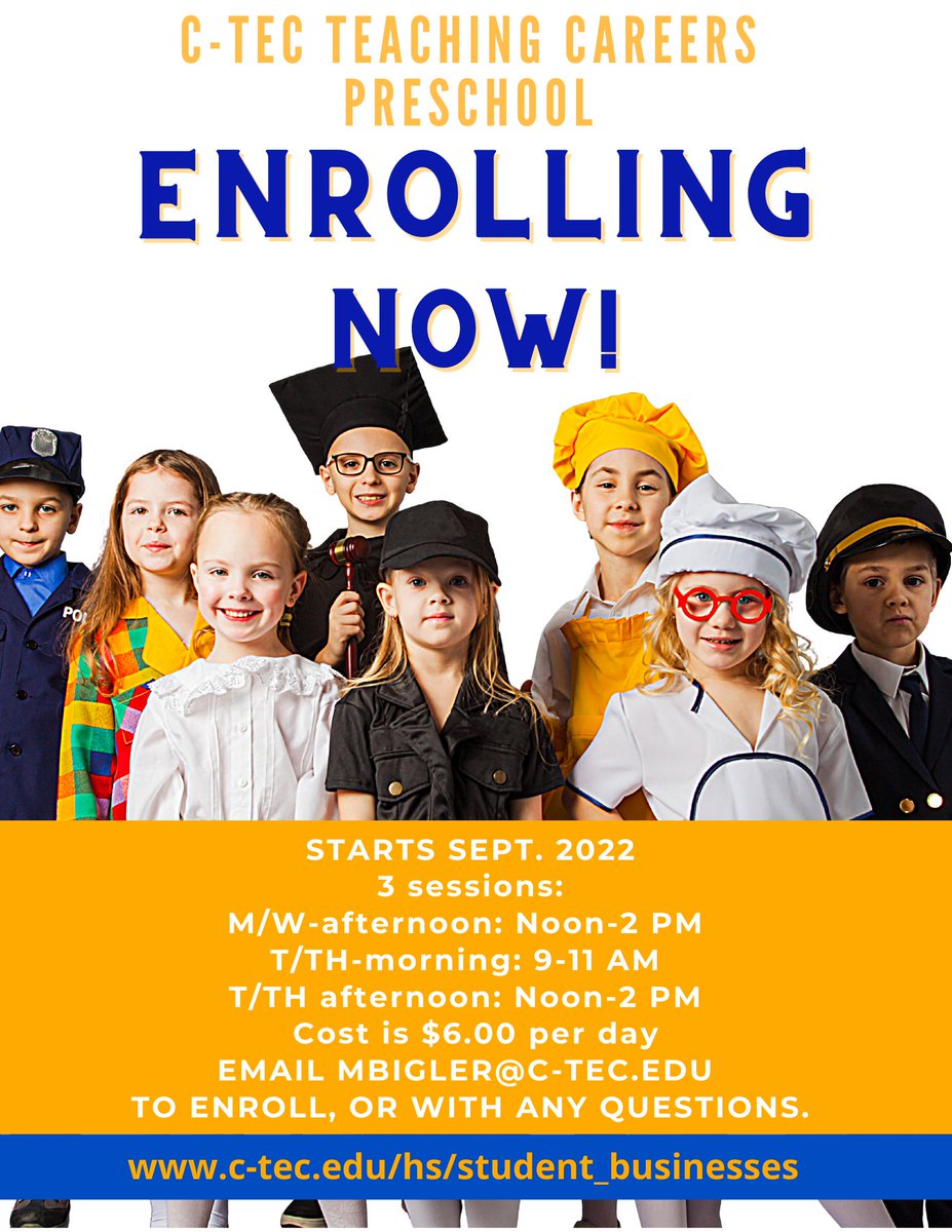 Our Preschool is enrolling now for the fall!