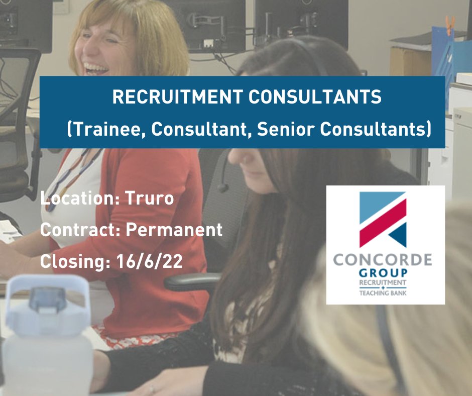 UPJobs_Cornwall's tweet photo. Join Concorde Recruitment as trainees to senior consultants.

Are you friendly, confident &amp; self-motivated?

Can you plan, communicate and listen and be persuasive?  

You can expect excellent basic + unlimited earning potential + career pathway 

Apply👉https://t.co/EH8nuPJDid https://t.co/rlHls4ShB1