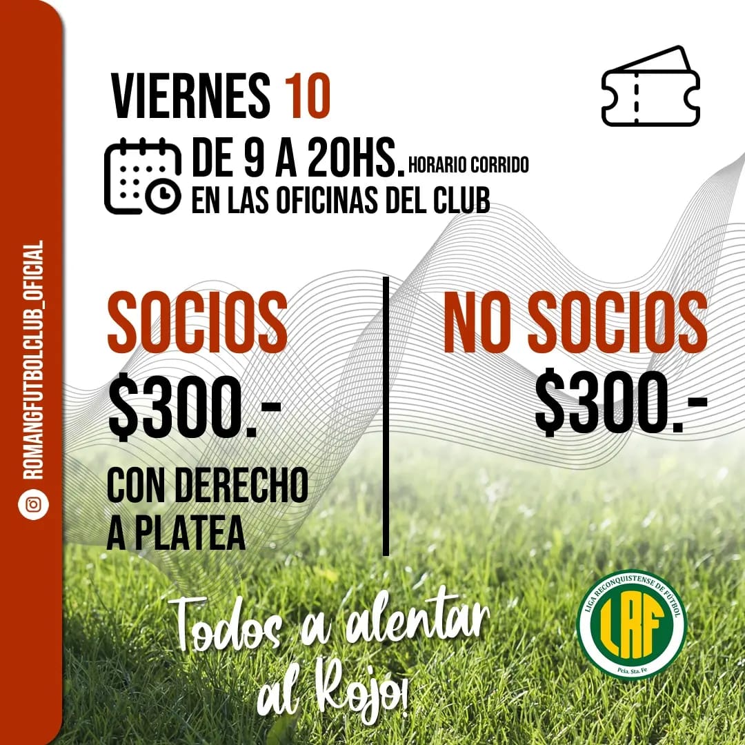 Viernes 10

❗ VENTAS DE ANTICIPADAS ❗

🏠 OFICINA DEL CLUB

📍 3 de Junio - Sarmiento