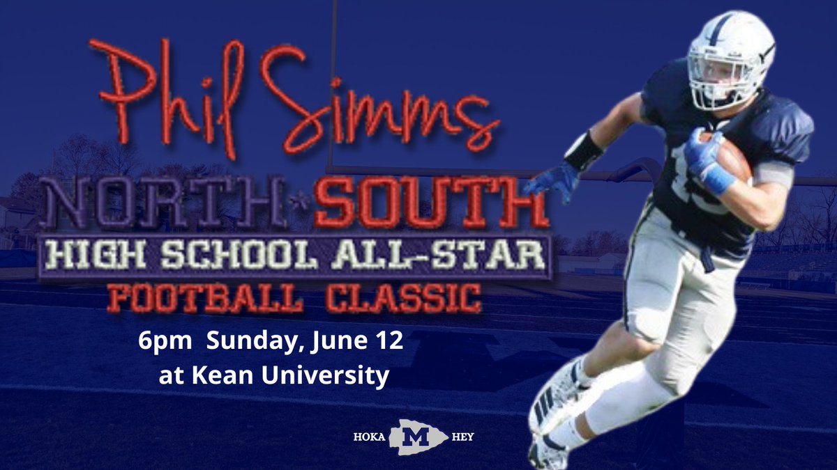 Come out and support Cole Kozlowski and the South All-Stars in the Phil Simms Football Classic! #HokaHey @PSimmsNoSoGame njnsfootballclassic.com