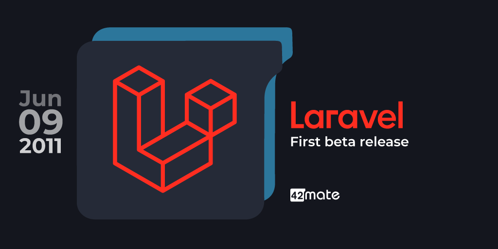 42mate's tweet photo. On June 9, 2011 the first beta of #Laravel was released. A month later, Laravel 1 was released to the audience, it had all the main features of routing, sessions, views, localization, support for authentication, etc.

#web #google #backend #development #php #blog #devs https://t.co/k4MFNzj6mg