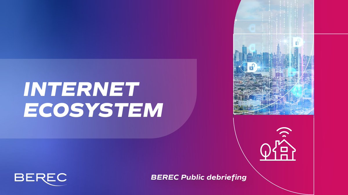 📈 🌍 At #BERECpublic debriefing we will introduce <a href="/BERECeuropaeu/">BEREC</a>'s work on the internet ecosystem. 

Come and ask your questions to our Working Group Co-Chairs. Meet you on 15 June 2022

Register here 👉bit.ly/3x4sCxv