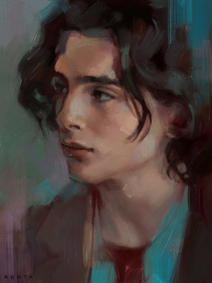 Someone has been painting on the iPad 👀

A digital portrait of Timothée because I needed extra motivation to fight with procreate