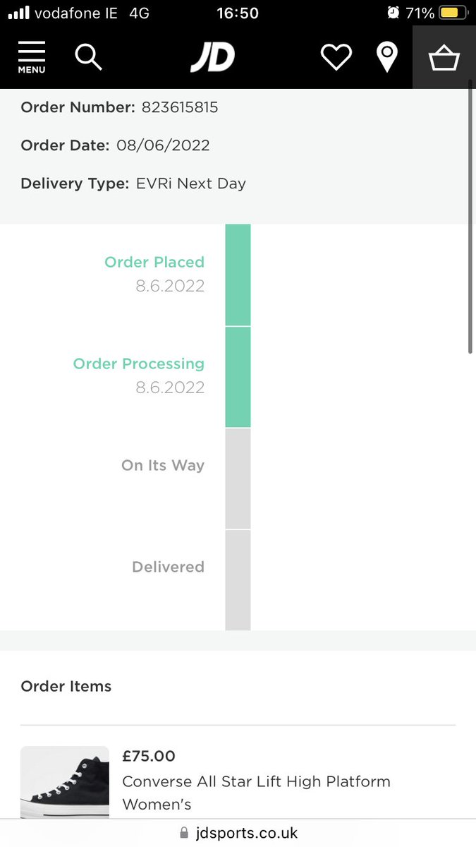 Adimo75's tweet photo. @JDSports ordered yesterday and paid extra for next day delivery - hasn’t arrived and need for the morning https://t.co/Mhe1OsBVzz