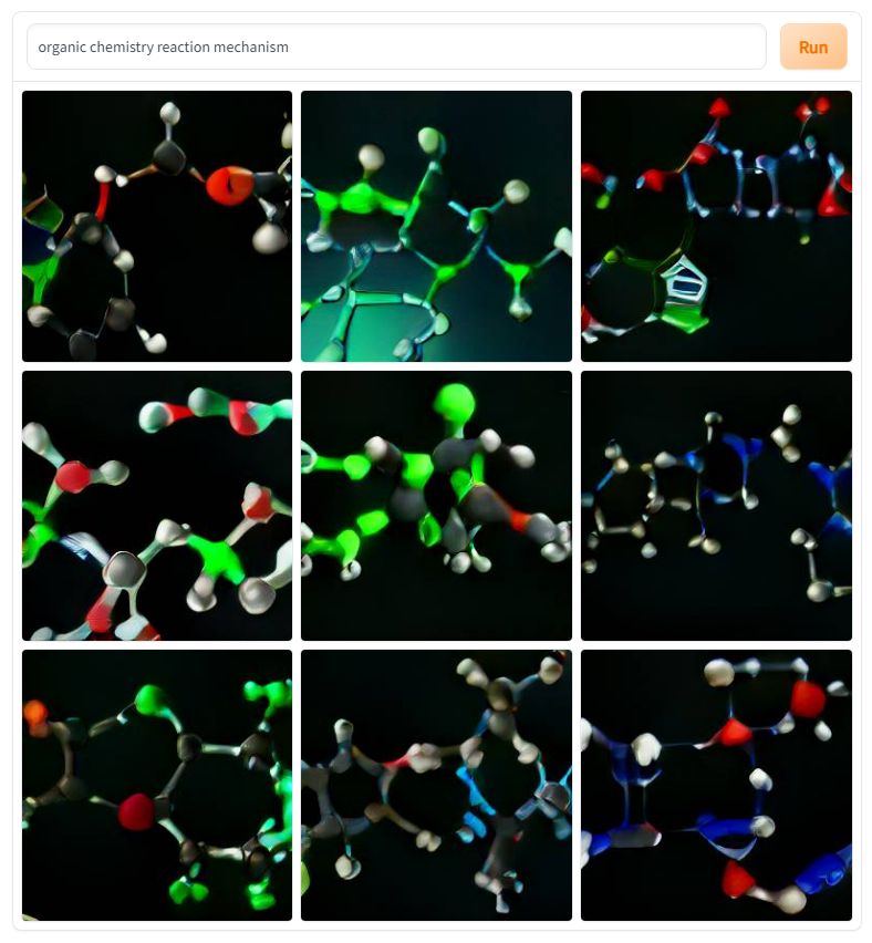 insidecircles's tweet photo. What does AI think a reaction mechanism looks like? #dalle #dallemini https://t.co/7MQ8JUGDhz