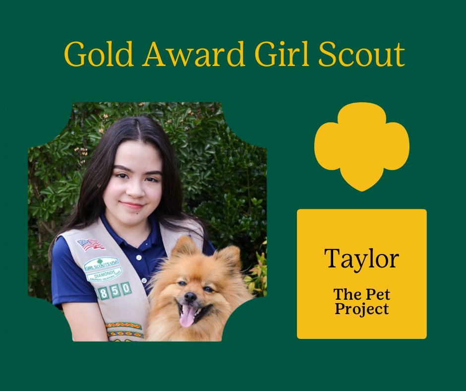 GS_Diamonds's tweet photo. Gold Award Girl Scout Taylor Norris created the Pet Project, she partnered with Spay Arkansas to find a solution to support under-served families in the Rogers/Springdale community. Learn more about Taylor’s Gold Award 🏆: https://t.co/YRtEcOG1yp https://t.co/t58KjwnL50