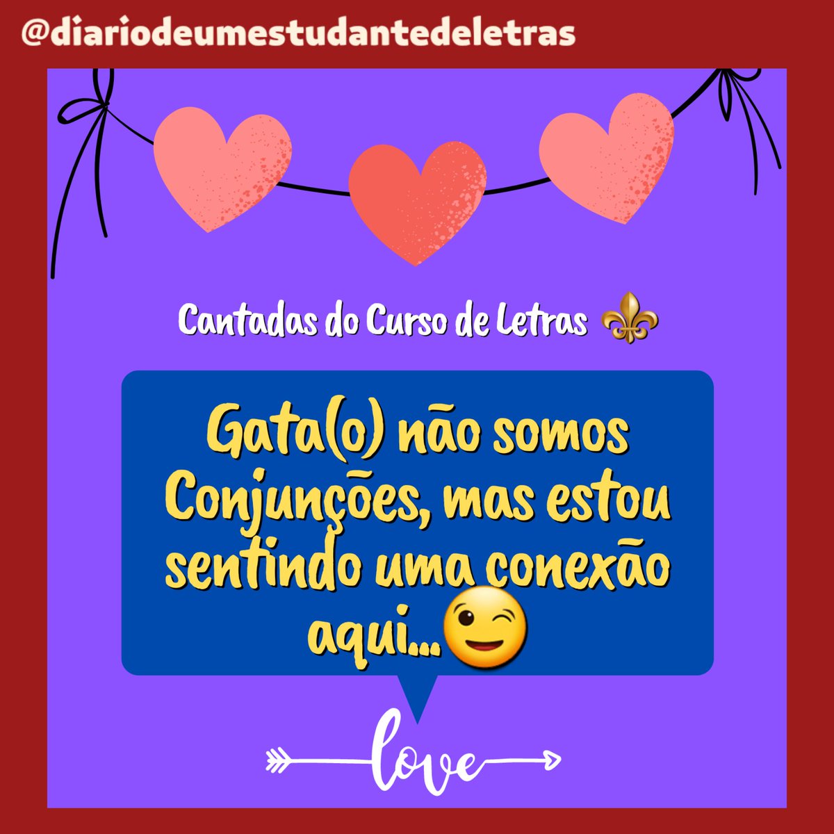 diariodeletras_'s tweet photo. 📌 Cantadas cretinas do Curso de Letras vol. 2
.
3/9
.
#cursodeletras #conjunção #conjunções #gramatica #gramáticanormativa #mandaprocrush #diariodeumestudantedeletras ⚜ https://t.co/HlC3sPf8Sn