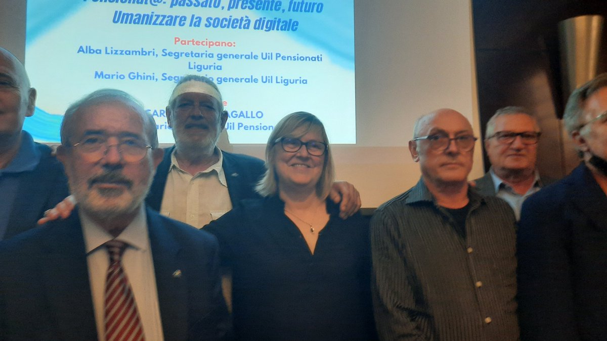Alba Lizzambri eletta oggi segretria generale <a href="/UilpLiguria/">UilPensionatiLiguria</a>. La segreteria regionale è composta da: Alba Lizzambri, Roberto Gambetti (Genova), Claudio Gallo (Savona), Marcello Notari (La Spezia), Giacomo Vernazza (Imperia). Con Carmelo Barbagallo  e Pasquale Lucia <a href="/Uilpofficial/">Uil Pensionati Nazionale</a>