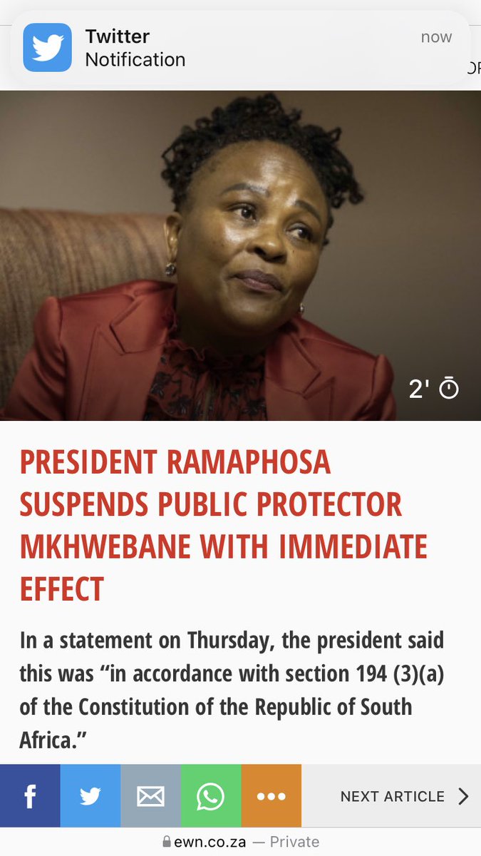 kimheller3's tweet photo. Connect the dots 🔴🔴🔴🔴🔴🔴

🔴 Yesterday Public Protector Advocate Busisiwe Mkhwebane confirm probe into Ramaphosa farm robbery matter 

🔴 Today President Ramaphosa suspends her 

Wake up fellow South Africans…this New Dawn is a dark place https://t.co/mQdTSuDcJ9
