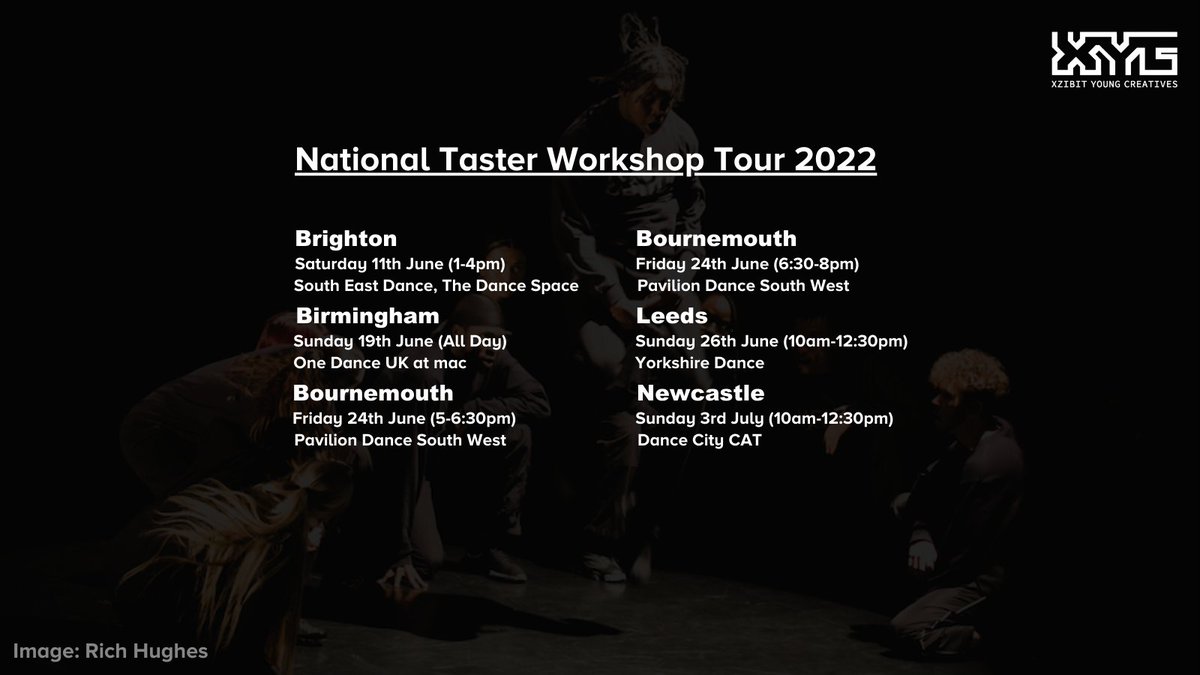Xzibit Young Creatives: National Taster Workshop Tour 2022 Want to get involved? Sign up here: docs.google.com/forms/d/e/1FAI… #Xzibityoungcreatives #Hiphopdance #danceworkshop #Bournemouth #Leeds #Newcastle #Brighton #Birmingham