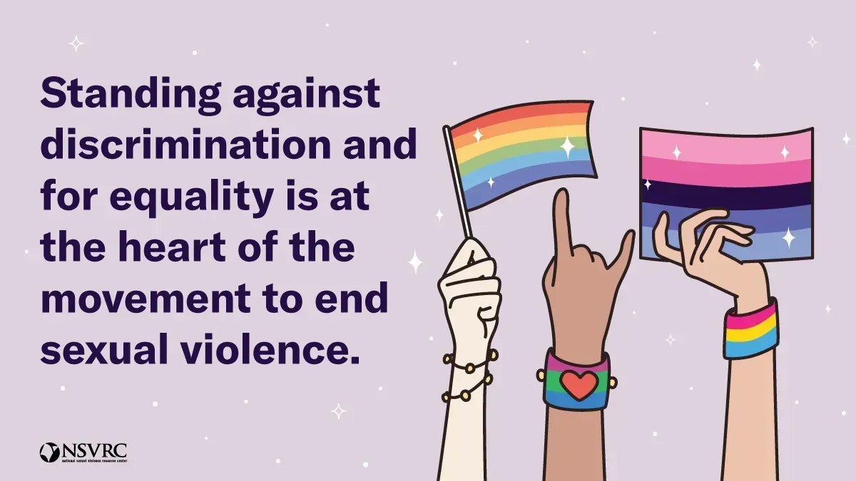 Standing against discrimination and for equality is at the heart of the movement to end sexual violence. Learn more about the injustice in the LGBTQ Community: buff.ly/3GTipJ7 #PrideMonth2022