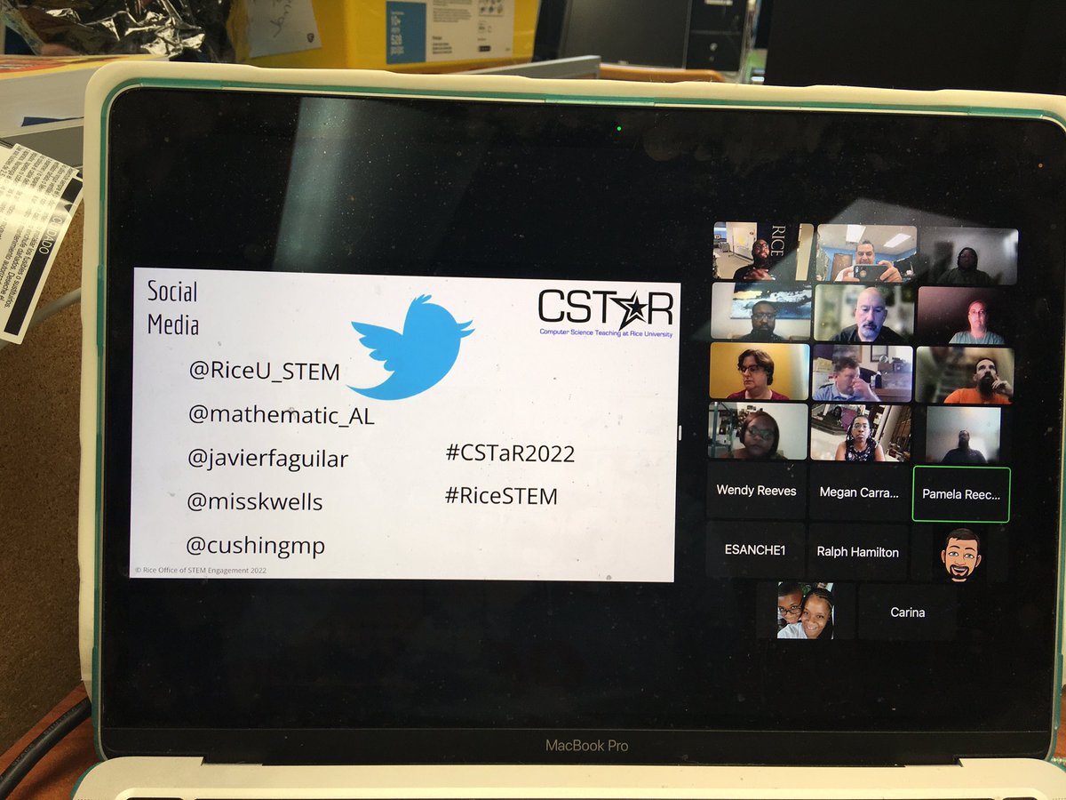 javierfaguilar's tweet image. Excited & ready to present the
@GoCoderZ -Amazon Cyber Robotics Challenge @AmazonNews #AmazonFutureEngineer #robotics
#virtualrobotics at #CSTaR2022
#RiceU_STEM
@mathematic_AL
#RiceSTEM
Advocate for #equity #diversity #confidence #RemoteLearning #CSforGood #creativity
#CSforALL