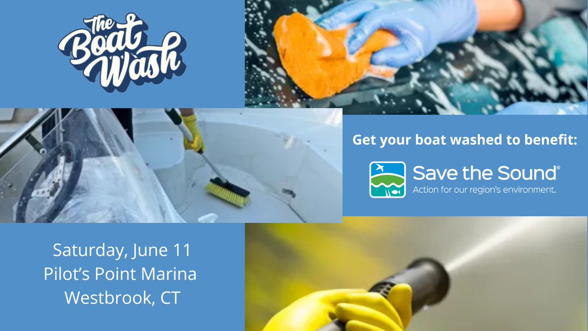 Get your boat washed this Saturday at Pilot's Point Marine in Westbrook, CT and know that not only will your boat be washed with the most eco-friendly products in the business, but that 100% of the proceeds will go towards Save the Sound! Learn more at ecs.page.link/2wQNV