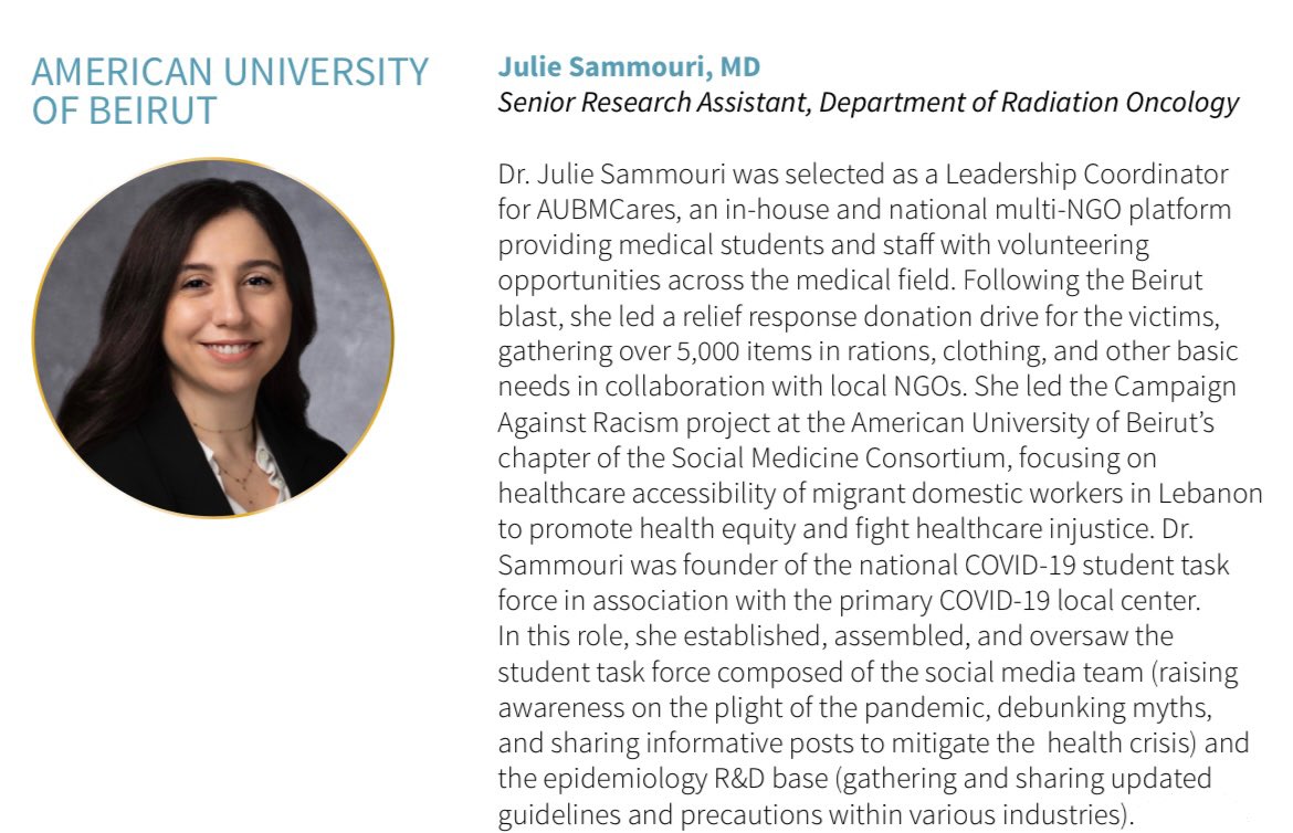 Julie Sammouri, MD (@juliesammouri) on Twitter photo Honored to have been named among <a href="/GoldFdtn/">Gold Foundation</a>’s 20th anniversary chapter honorees by my home chapter <a href="/AUB_Lebanon/">American University of Beirut</a>. A huge thank you to Dr. <a href="/kfbadr/">Kamal Badr</a> and Dr. Zeina Kanafani, executive chapter leaders for bringing this wonderful initiative home and putting Lebanon on the GHHS map. Honored to have been named among <a href="/GoldFdtn/">Gold Foundation</a>’s 20th anniversary chapter honorees by my home chapter <a href="/AUB_Lebanon/">American University of Beirut</a>. A huge thank you to Dr. <a href="/kfbadr/">Kamal Badr</a> and Dr. Zeina Kanafani, executive chapter leaders for bringing this wonderful initiative home and putting Lebanon on the GHHS map.