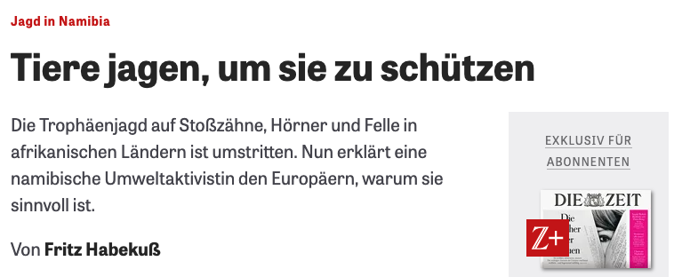 Ich mag Trophäenjagd nicht. Kann nicht nachvollziehen, warum jemand 50.000 € zahlt, um einen Elefanten zu schießen, einen Löwen, eine Giraffe. Aber: den Import von Trophäen zu verbieten, wie es gerade in vielen Ländern Europas diskutiert wird, halte ich für kontraproduktiv (1/n)