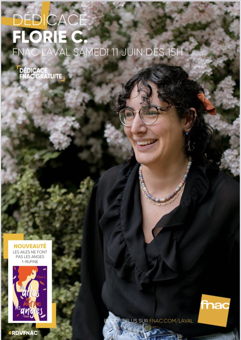 Ce samedi, je signe mes toutes premières dédicaces à la Fnac de Laval pour mon roman « Les ailes ne font pas les anges » 😊 
N’hésitez pas à venir me faire un petit coucou si vous êtes dans le coin 😉