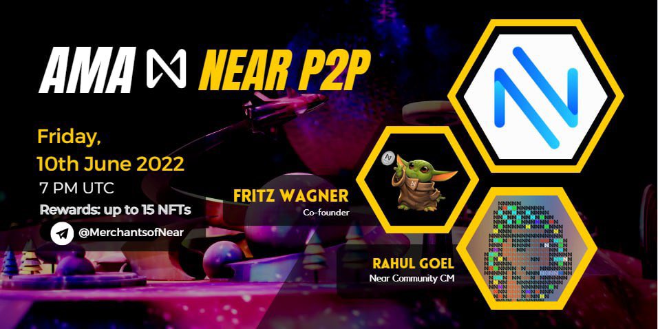 heistireed's tweet photo. AMA series with NEAR

@NearP2P - a Web3 Marketplace for Crypto vs Fiat swap
@FritzWG will join us for a Telegram AMA hosted by @rahul_goel_007 

🗓  10th June 2022, Friday
🕖  19:00 UTC
💰 Reward Pool: 15 NFTs 
📍 AMA Room: https://t.co/Nr4BxhfAlG

#NEAR #Community https://t.co/wpTvX4dy2Q