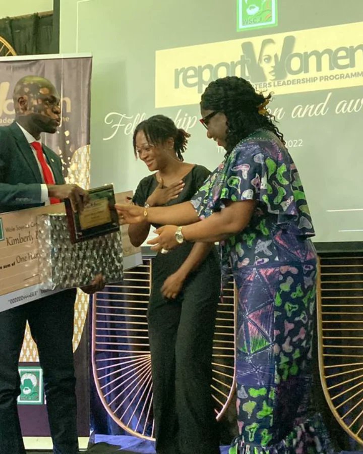 BIkimberly's tweet photo. Yes o! I Am Now A Fellow! A @WSoyinkaCentre Report Women: 2021 Female Reporters Leadership Program Fellow.

That's Not All! I Won The Award For 'Best Story Project' At The Induction and Award Ceremony, Today In Lagos. 
#ReportWomen #WomenInMedia
#SGBV https://t.co/ozZsIgssYc